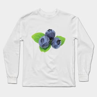 Low poly blueberries Long Sleeve T-Shirt